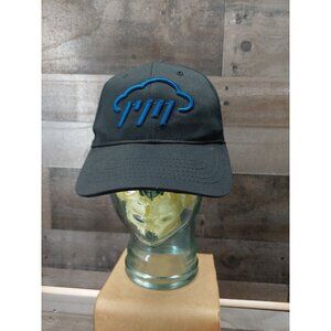 Rainmakers Black With Blue Storm Cloud And Rain Logo Hook N Loop Hat